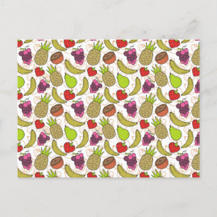 Carte Postale Fruit motif transparent   motif de surface de frui