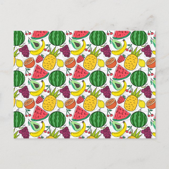Carte Postale Fruit motif transparent | motif de surface de frui (Devant)