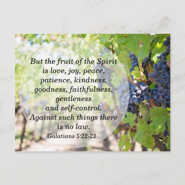 Carte Postale Fruit of the Spirit Verset à mémoriser de la Bible (Devant)