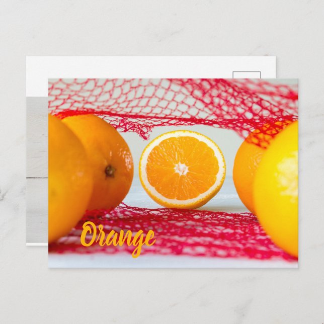 Carte Postale Fruit orange pour végétalien et végétalien (Devant / Derrière)
