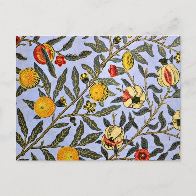 Carte Postale Fruit, un motif William Morris, (Devant)