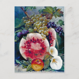 Carte Postale Fruit Watermelon Grape Apple Still life