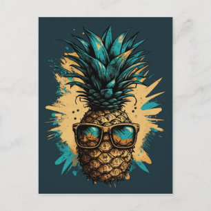 Carte Postale Fruits d'ananas marrants