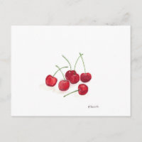 Fruits de cerises rouges Aquarelle Nourriture été