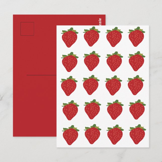 Carte Postale Fruits de fraises Sucrées fraises d'été (Devant / Derrière)