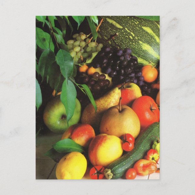 Carte Postale Fruits et légumes, récolte automnale (Devant)
