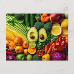 Carte Postale Fruits Légumes Aliments sains Régime végétarien