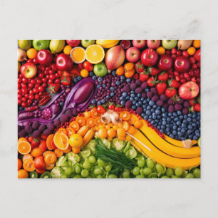 Carte Postale Fruits Légumes Aliments sains Régime végétarien