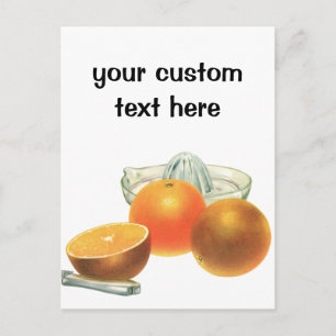 Carte Postale Fruits vintages, Oranges Ripe Jus Petit-déjeuner