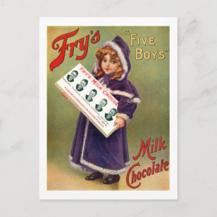Carte Postale Fry's Five Boys Milk Chocolate Poster vintage
