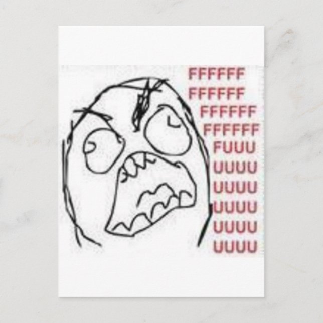 Carte Postale FU Rage Comic (Devant)