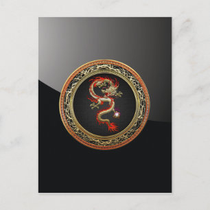 Carte Postale Fucanglong Dragon Chinois doré [100]