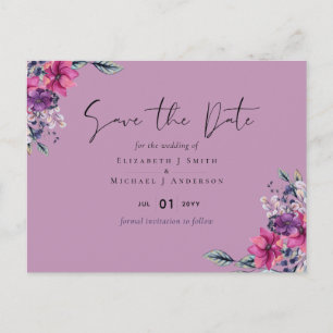 Carte Postale Fuchsia Dreams coordonne Sage and Deep Pink