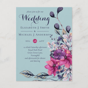 Carte Postale Fuchsia Dreams coordonne Sage and Deep Pink