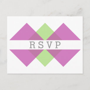 Carte postale Fuchsia Green Geometry Triad RSVP