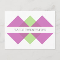 Carte postale Fuchsia Green Geometry Trim Table