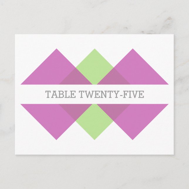 Carte postale Fuchsia Green Geometry Trim Table (Devant)