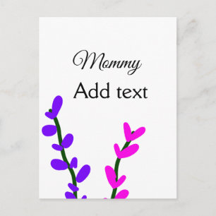 Carte Postale Fuchsia lavande violet cadeau fête des mères maman