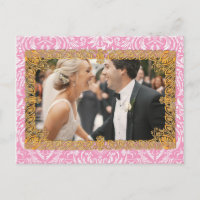 Fuchsia rose Victorian Vintage Damask Frame