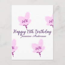 Fuchsine mauve floral 15e anniversaire quinceanera