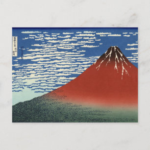 Carte postale Fuji Hokusai South Wind Clear Sky Re