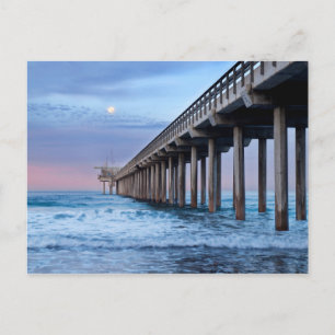 Carte Postale Full moon over pier, Californie