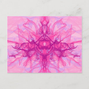 Carte Postale FUMÉE ROSE - Art fractal moderne et abstrait -