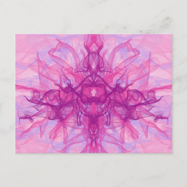 Carte Postale FUMÉE ROSE - Art fractal moderne et abstrait - (Devant)