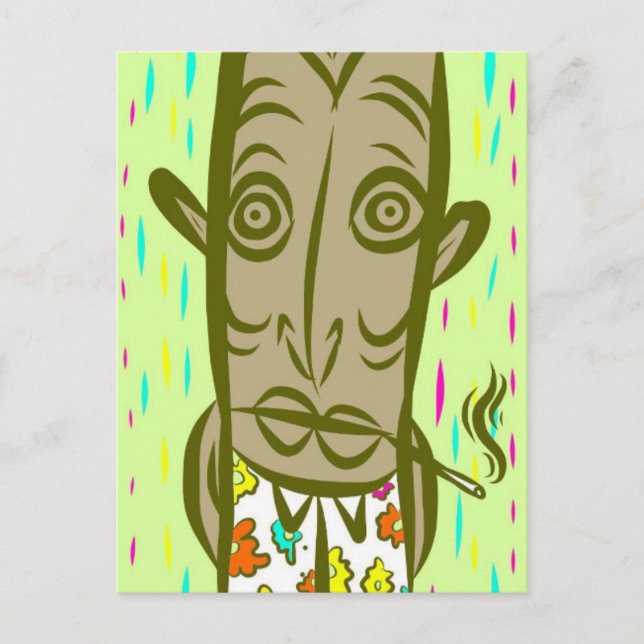 Carte Postale Fumer Tiki (Devant)