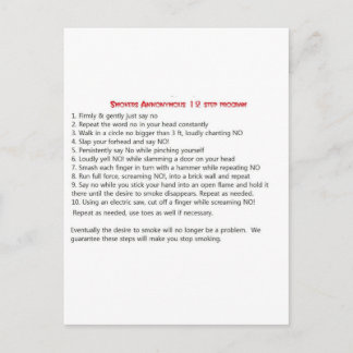 Carte Postale Fumeurs 12 étapes