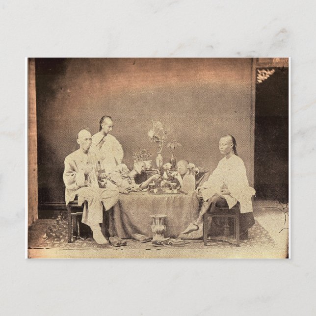 Carte Postale Fumeurs d'opium en Chine (Devant)