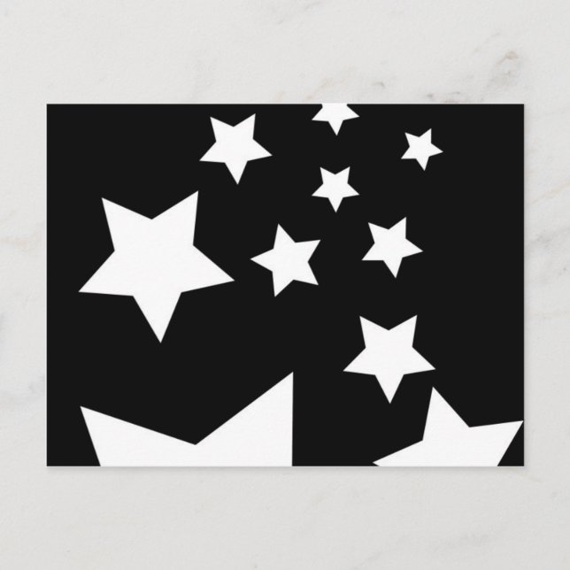 Carte Postale Fun Black et White Star Design (Devant)