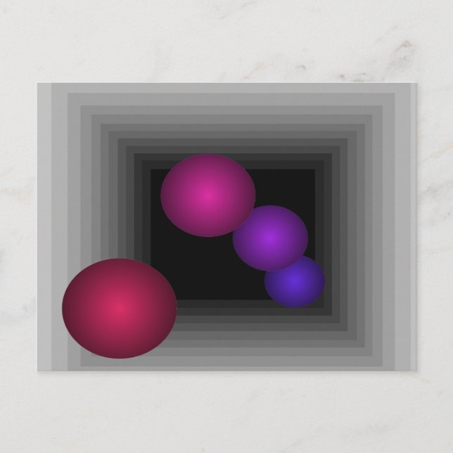 Carte Postale Fun de couleur 3D Illusion optique Infinité sphère (Devant)