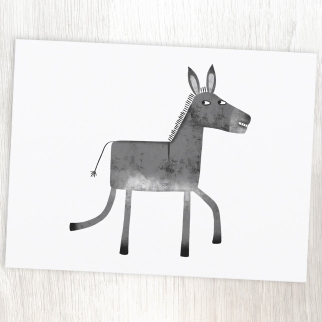 Carte Postale Fun Donkey (Fun donkey postcard for animal lovers)