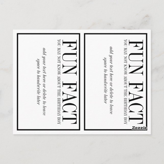 Carte Postale Fun Facts décoration fête d'anniversaire ballons é (Dos)