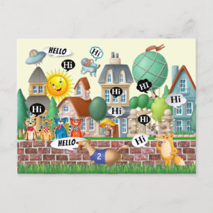 Carte postale Fun HELLO