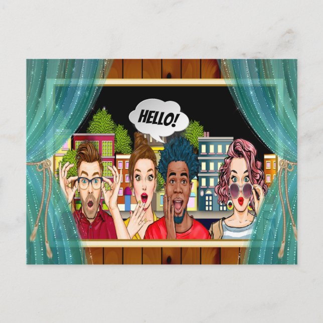 Carte Postale FUN Hello Postcard (Devant)