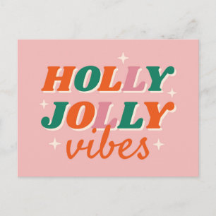 Carte Postale Fun Holly Jolly Vibes Design de Noël