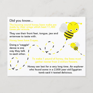 Carte Postale Fun Honey Bee Faits