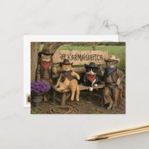 Carte postale Fun Karma et chats !