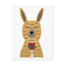 Fun Llama Boire du vin rouge
