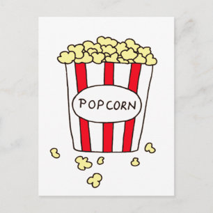 Carte Postale Fun Movie Theater Popcorn à Red White Bucket