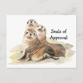 Carte Postale Fun "Phoques d'Approbation" avec de mignons phoque