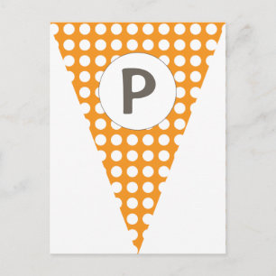 Carte Postale Fun Polkadot Orange Personnalisable Drapeau Buntin
