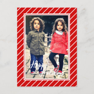 Carte Postale Fun Rouge Blanc Peppermenthe Sucre de canne Stripe