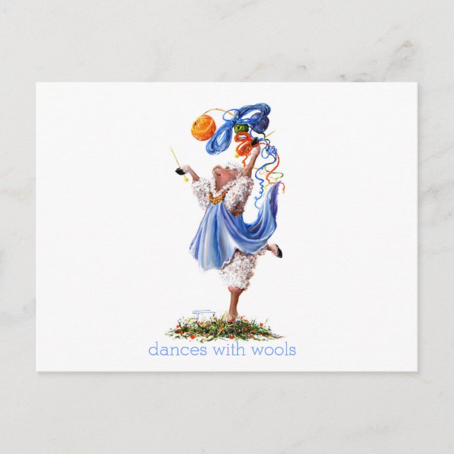 Carte Postale Fun Sheep Incognito Art "Danses Avec Laines" (Devant)