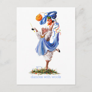 Carte Postale Fun Sheep Incognito Art "Danses Avec Laines"