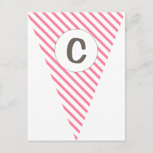 Carte Postale Fun Stripe Hot Pink Personnalisable Drapeau Buntin