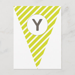 Carte Postale Fun Stripe Lime Green Personnalisable Drapeau Bunt