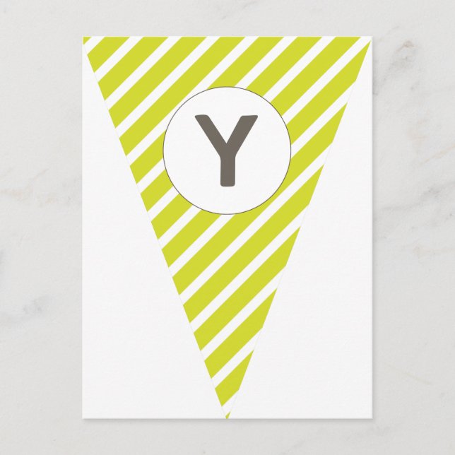 Carte Postale Fun Stripe Lime Green Personnalisable Drapeau Bunt (Devant)